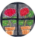Geranien am Fenster